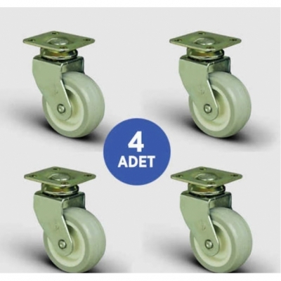 4 Adet EB01ZKC50, Oynak Tablalı PVC Kaplı Mobilya Tekerleği